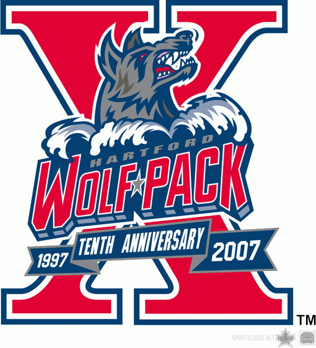 Hartford Wolf Pack 2006 07 Anniversary Logo iron on transfers for clothing